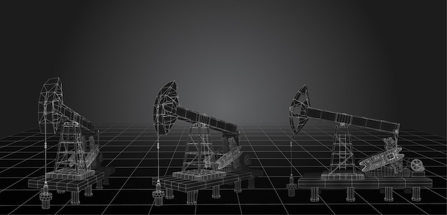 Oil derrick vector 3d object mining of minerals