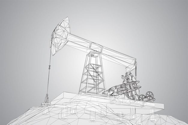 Oil derrick vector 3d object mining of minerals