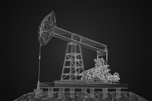 Нефтяная вышка вектор 3d объект добычи полезных ископаемых