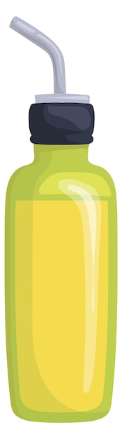 Vector oil dispensing bottle cartoon glass with salad dressing