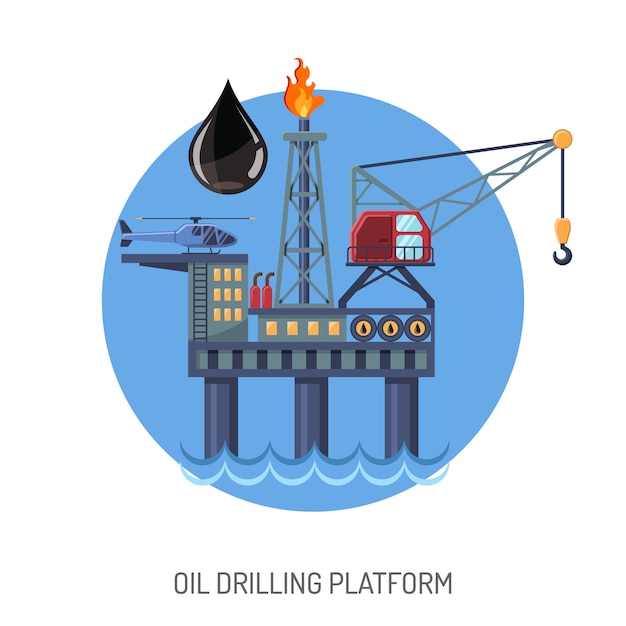 Concetto di piattaforma petrolifera