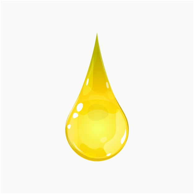 Oil drop icon cartoon style organic olive cosmetic oil