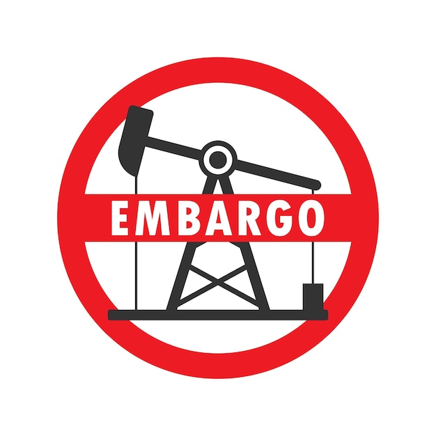 Oil Embargo Concept Sanctions Russia Vector illustration