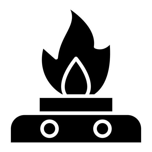 Вектор Глиф нефтяного огня сплошной черный иллюстрации