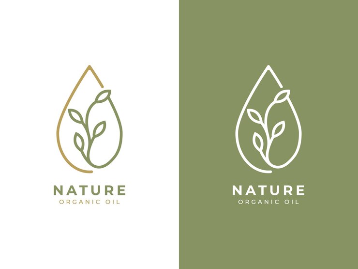Vector oil from organic nature logo design concept