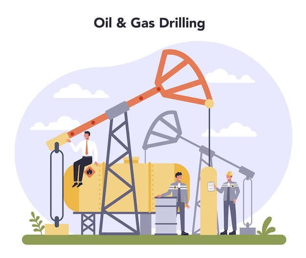 Vector oil and gas industry concept in flat design