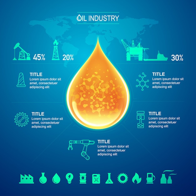 нефтегазовая промышленность для инфографики шаблона