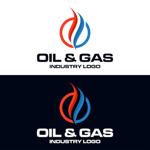 Oil gas logo design template