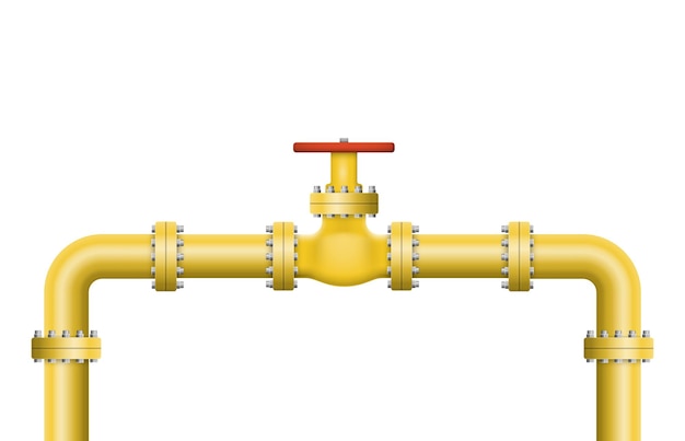 石油ガスまたはパイプを流れる水分離バルブ付きパイプライン建設 産業システム ベクトル図