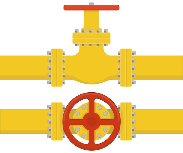 Gasolio o acqua che scorre attraverso il tubo costruzione di tubazioni con valvola isolata sistema industriale illustrazione vettoriale