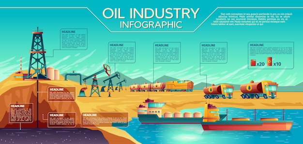 Инфографика бизнес-презентации нефтяной промышленности