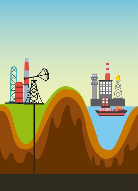 Vector oil industry design