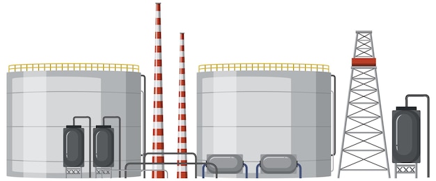 Вектор Карикатурный дизайн завода нефтяной промышленности