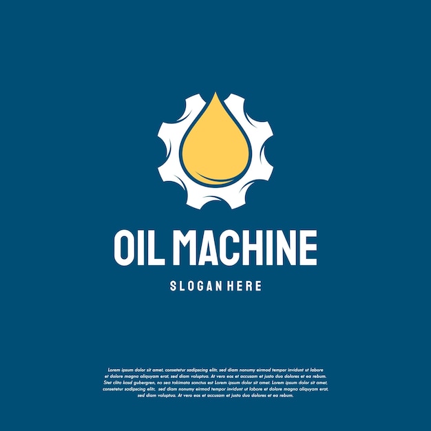 Oil industry logo designs concept vector, oil gear machine logo template symbol