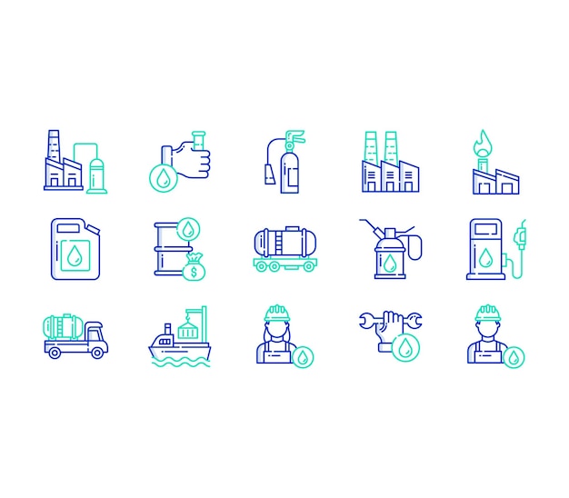 Oil Industry and petroleum icon set