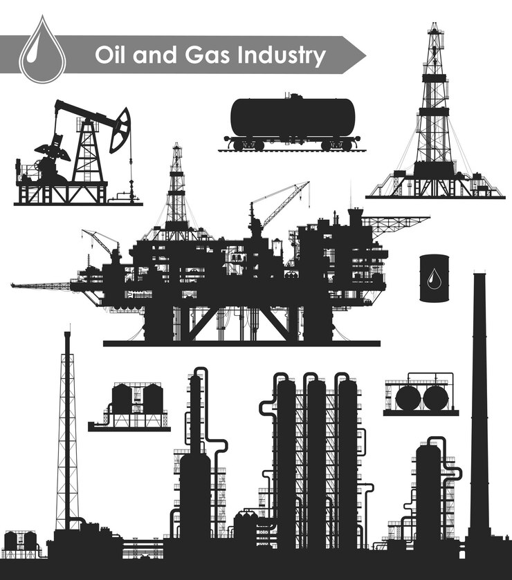 Vector oil industry set