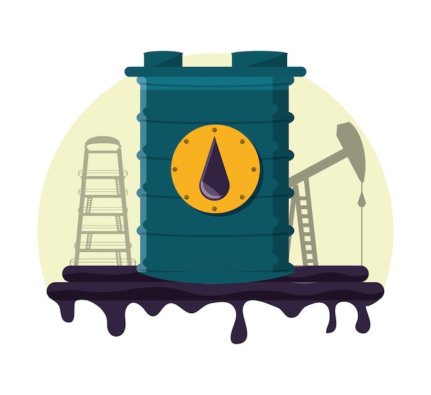 Vector oil industry with barrel