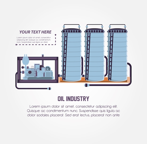 Vector oil industry with refinery plant