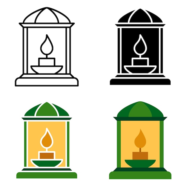 Oil Lamp in flat style isolated