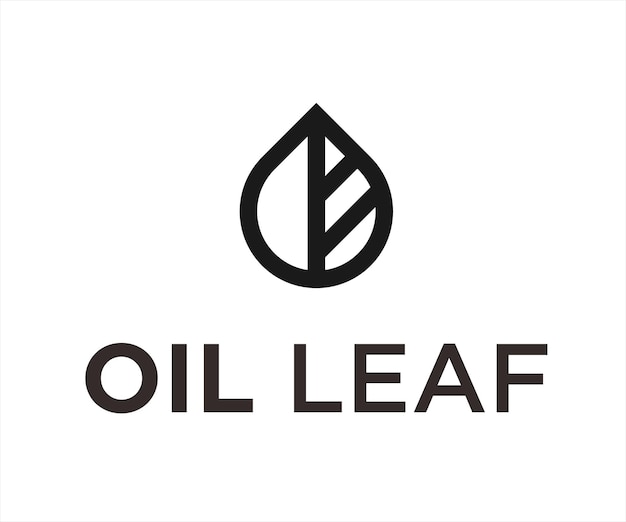 Illustrazione vettoriale di olio e foglia logo design