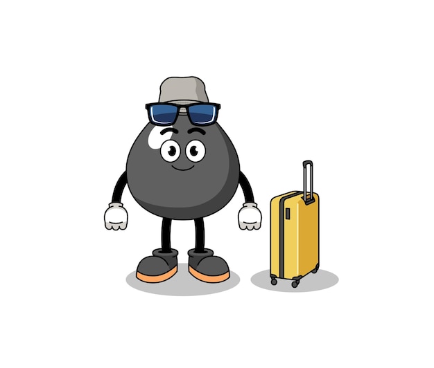 Oil mascot doing vacation character design