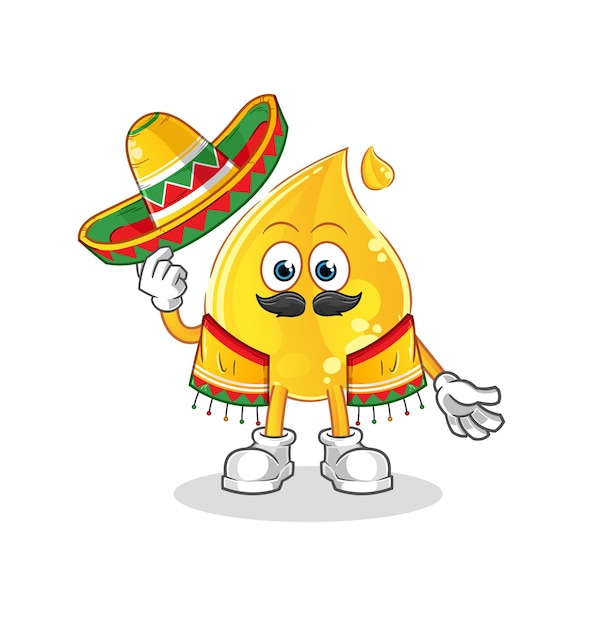 oil Mexican culture and flag. cartoon mascot vector