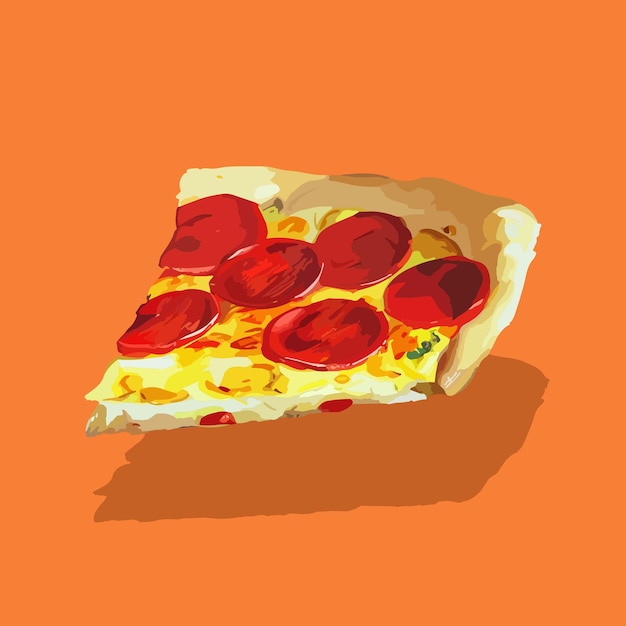 Pittura a olio vettore realistico di pizza