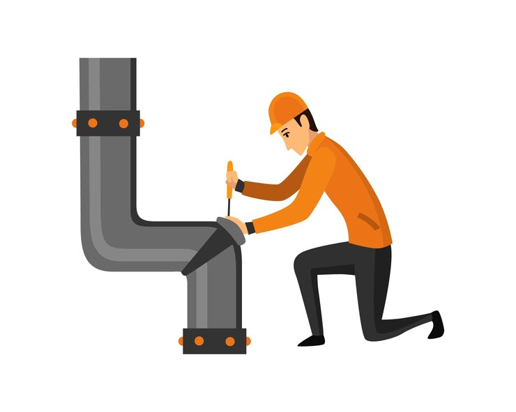 Vector oil petroleum industry. engineer or oilman in professional work process isolated. repair extraction or transportation oil and petrol on flat cartoon icon. isolated vector illustration.