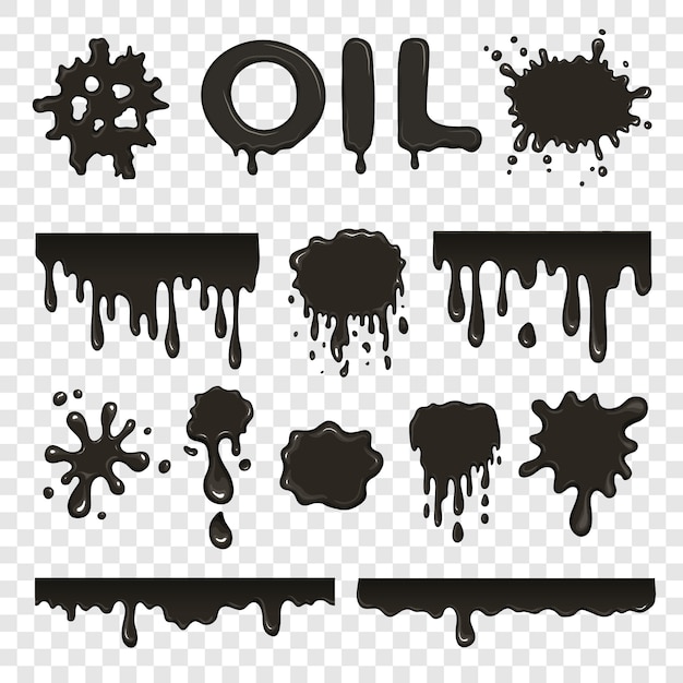 Vector oil or petroleum splat collection