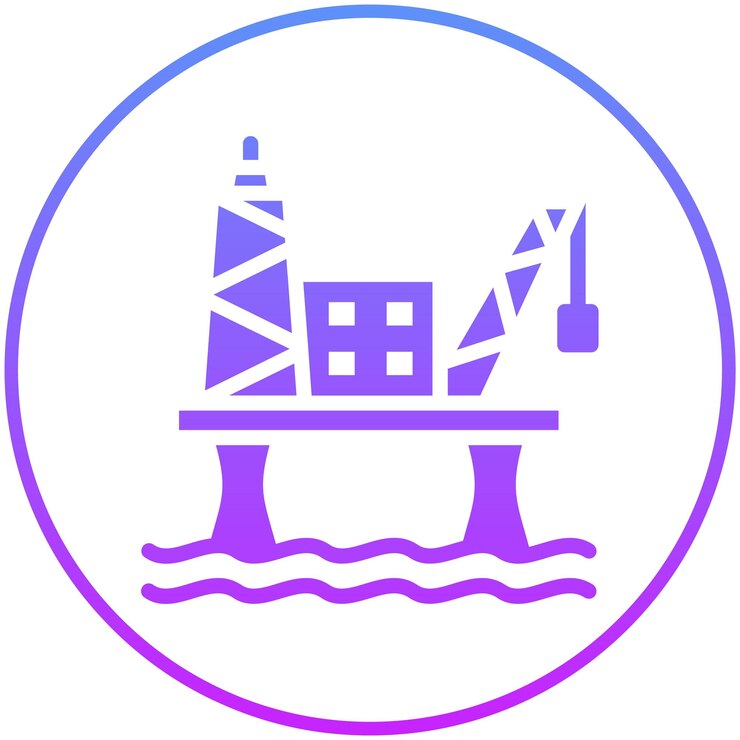 Vector oil platform vector icon illustration of pollution iconset