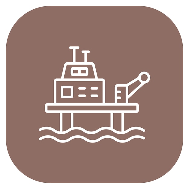 Oil Platform Vector Illustration Style