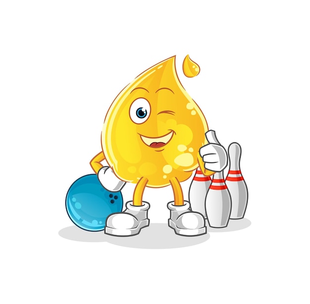 Oil play bowling illustration. character vector