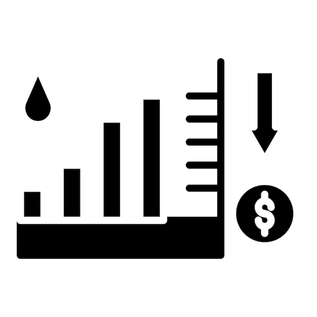 Vector oil price decrease vector illustration