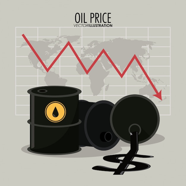 Vettore progettazione del prezzo del petrolio