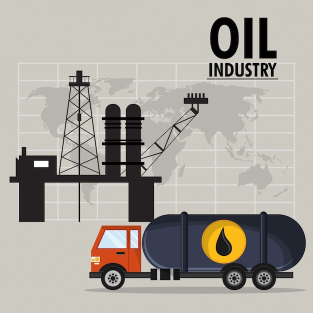 Vettore prezzo del petrolio e industria