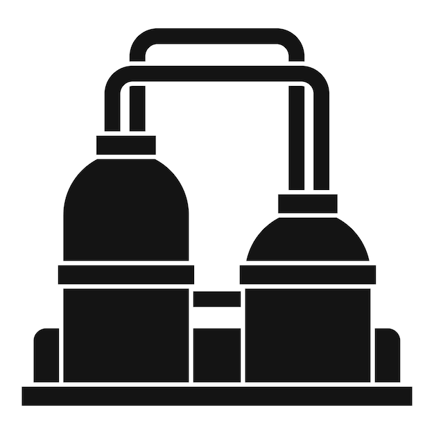 Oil processing factory icon Simple illustration of oil processing factory vector icon for web