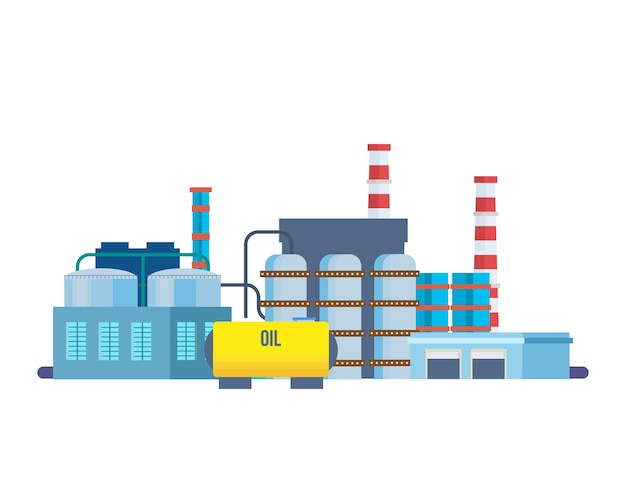 Oil producing plant with storage of production products in tanks