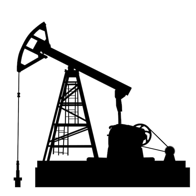 Vector oil pump jack oil industry equipment vector illustration