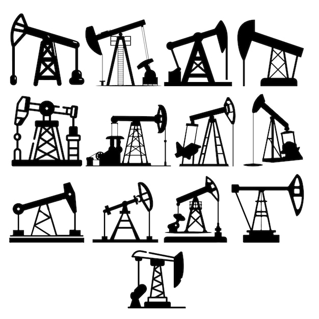 Vector oil pump oil pump eps vector illustration for petroleum and energy industry designs