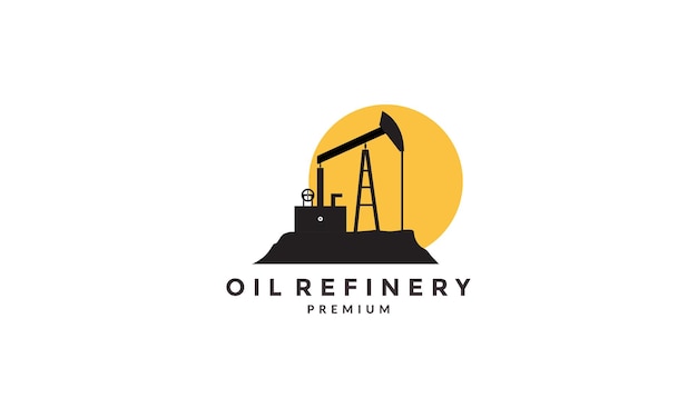 Oil refinery factory logo symbol icon vector graphic design illustration