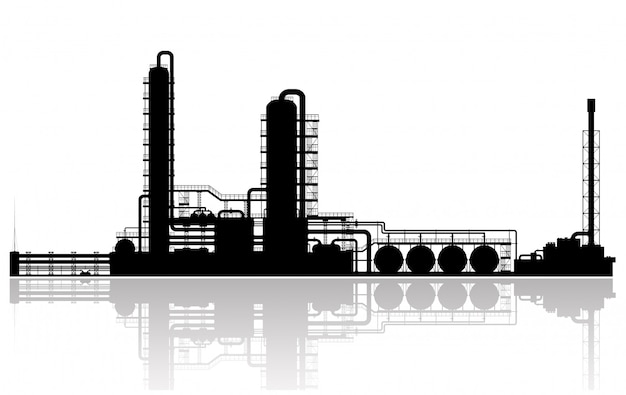 Oil refinery silhouette