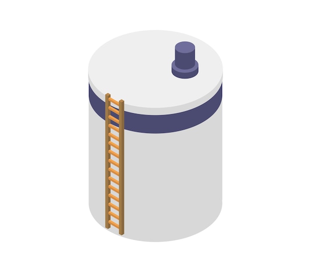 Oil reservoir metal isometric