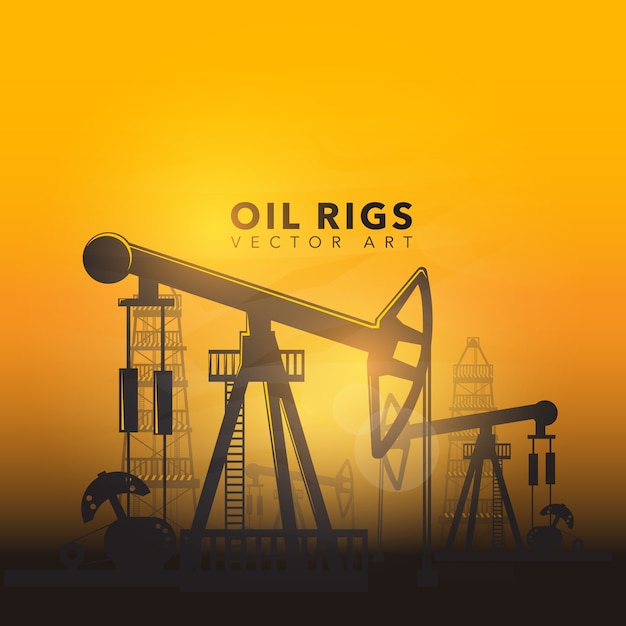 Oil rigs background design