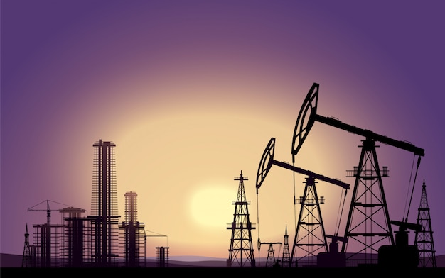 Vector oil rigs. oil production. illustration.