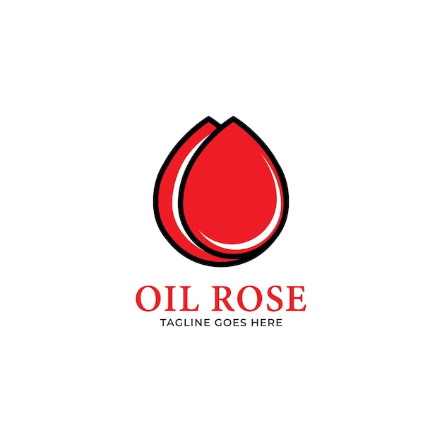 oil rose logo icon vector template