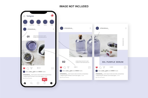 Vector oil serum instagram carousel templates