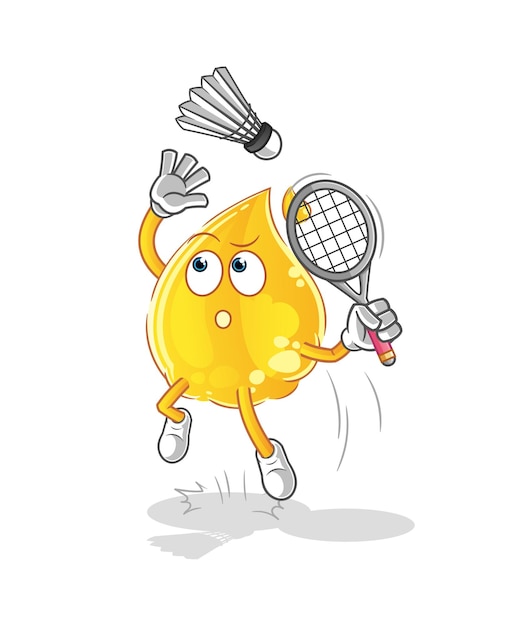 oil smash at badminton cartoon. cartoon mascot vector