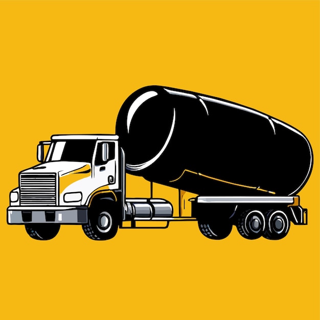 Vector oil tank truck vector illustration