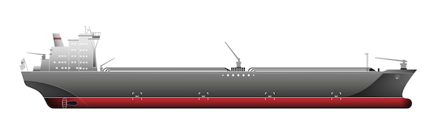 Petroliere, navi da trasporto di gas, isolate su bianco, illustrazione vettoriale