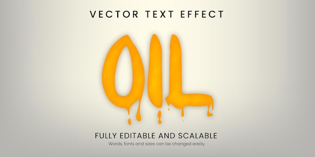 Vector oil text effect 3d style with abstract background editable